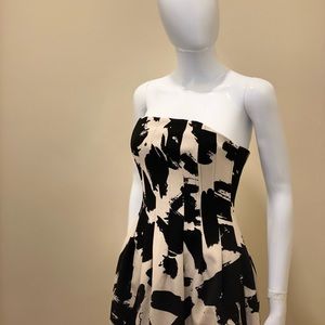NWT: H&M Brush-stroke Print, Strapless Dress | 8